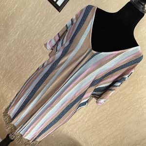 $144 Pilyq metallic thread shimmer swim coverup